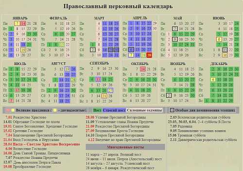 церковный православный календарь на ноябрь 2018 года